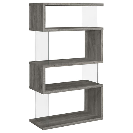 Emelle 4-shelf Bookcase with Glass Panels - 802340 - Luna Furniture