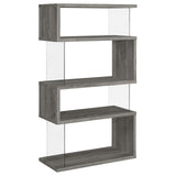Emelle 4-Shelf Bookcase with Glass Panels from Coaster - Luna Furniture