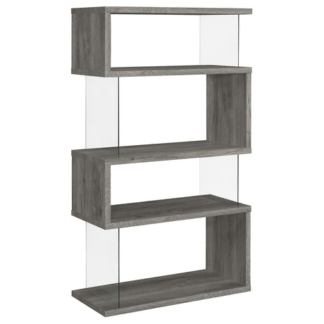 Emelle 4-Shelf Bookcase with Glass Panels from Coaster - Luna Furniture