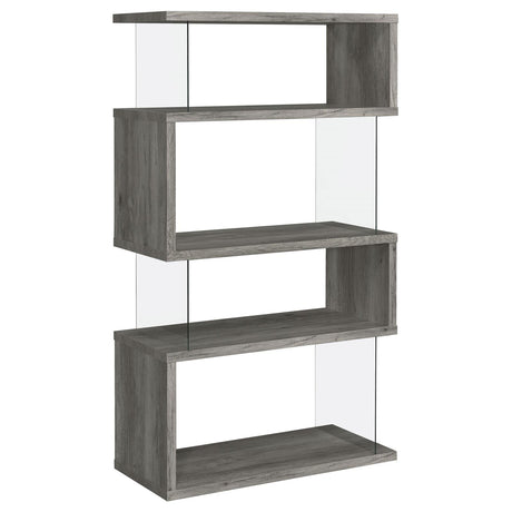 Emelle 4-Shelf Bookcase with Glass Panels from Coaster - Luna Furniture