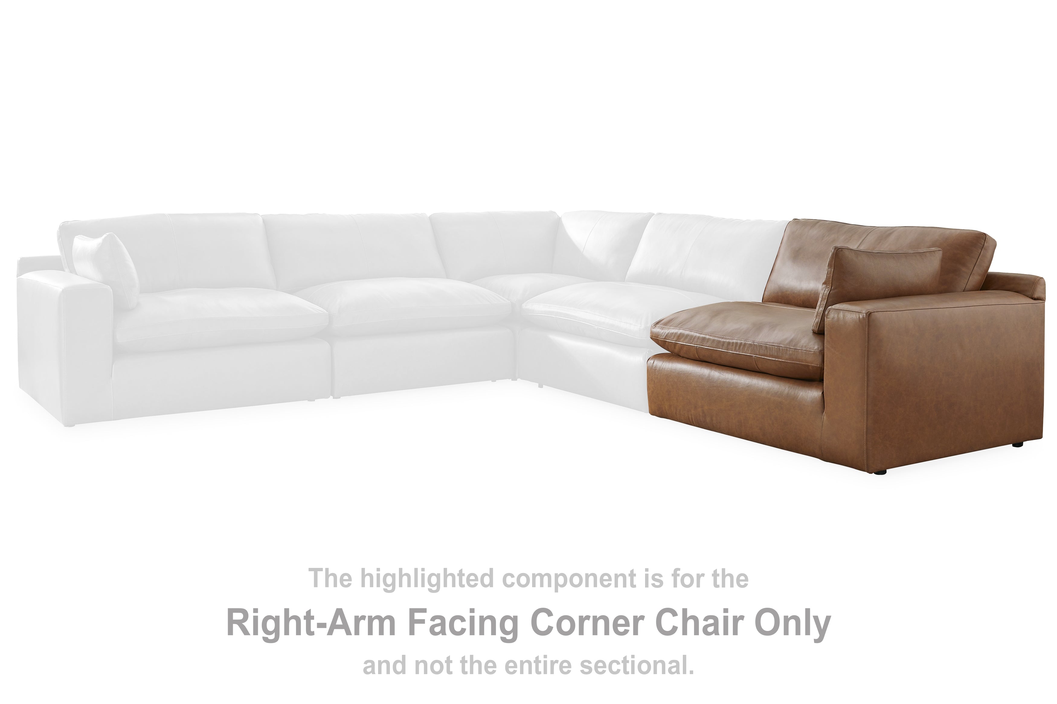 Emilia Caramel Right-Arm Facing Corner Chair from Ashley - Luna Furniture