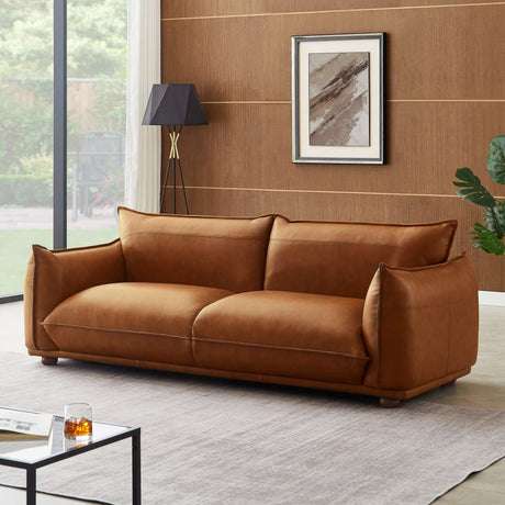 Emma Cognac Leather Sofa from Ashcroft Furniture - Luna Furniture