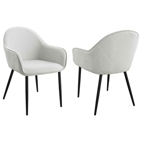 Emma Upholstered Dining Arm Chair Fog Grey and Black (Set of 2) - 115592 - Luna Furniture
