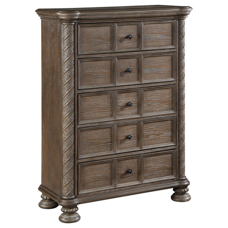 Emmett 5-drawer Chest Walnut - 224445 - Luna Furniture