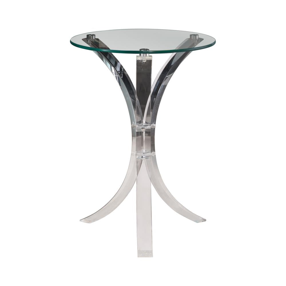 Emmett Round Accent Table Clear - 900490 - Luna Furniture