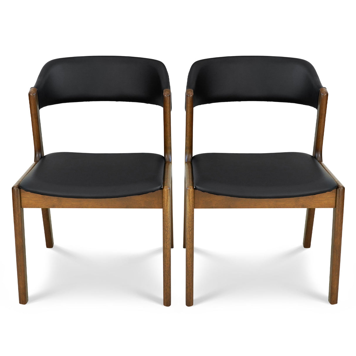 Enzo Black Leather Dining Chair (Set of 2) from Midinmod - Luna Furniture