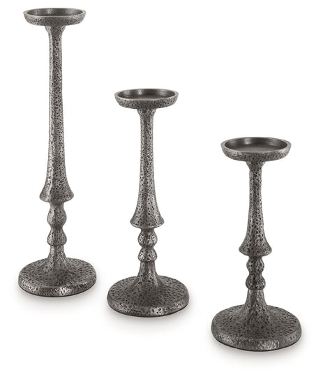 Eravell Pewter Finish Candle Holder from Ashley - Luna Furniture
