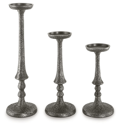 Eravell Pewter Finish Candle Holder from Ashley - Luna Furniture