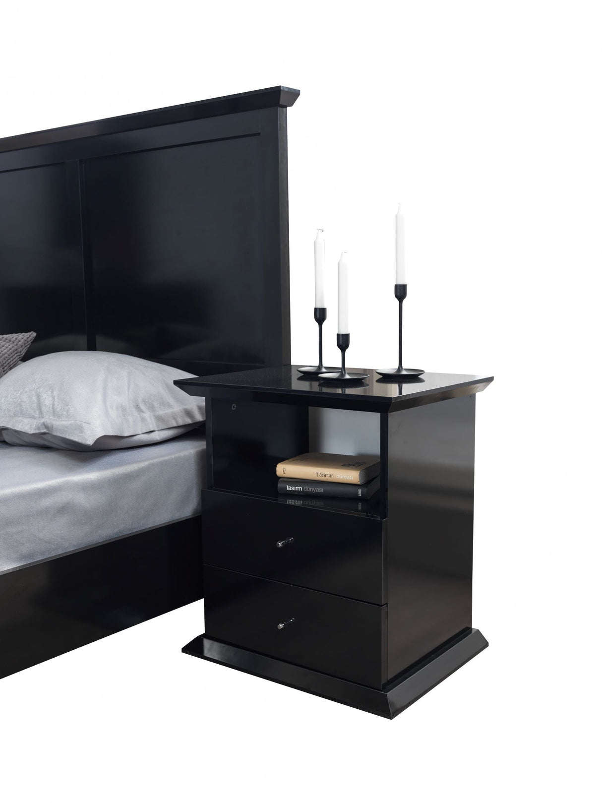 Erika Black 4-Piece Queen Bedroom Set - ERIKABEDROOM-4PCQ - Luna Furniture