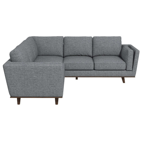 Erman Mid-Century Modern Pillow Back Corner Sofa in Dark Gray - AFC00523 - Luna Furniture