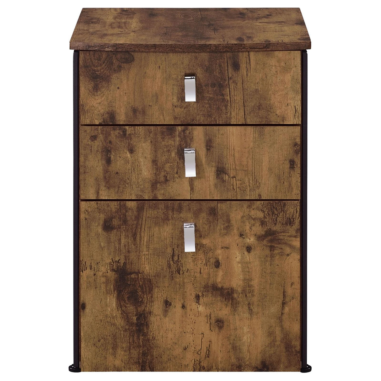 Estrella 3-drawer File Cabinet Antique Nutmeg and Gunmetal - 800656 - Luna Furniture