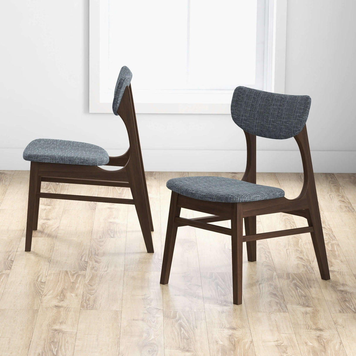 Eula Mid-Century Modern Dark Grey Dining Chair (Set of 2) - AFC00021 - Luna Furniture