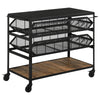 Evander Accent Storage Cart with Casters Natural and Black - 953504 - Luna Furniture