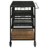 Evander Accent Storage Cart with Casters Natural and Black - 953504 - Luna Furniture
