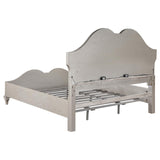 Evangeline Ivory and Silver Oak Upholstered 4-Piece California King Platform Bedroom Set from Coaster - Luna Furniture