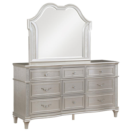 Evangeline 9-drawer Dresser with Mirror Silver Oak - 223393M - Luna Furniture