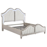 Evangeline Tufted Upholstered Platform Queen Bed Ivory and Silver Oak - 223391Q - Luna Furniture