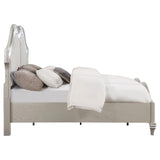 Evangeline Ivory and Silver Oak Tufted Upholstered Platform Queen Bed from Coaster - Luna Furniture