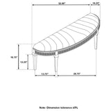 Evangeline Ivory and Silver Oak Upholstered Demilune Bench from Coaster - Luna Furniture