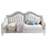 Evangeline Silver and Ivory Upholstered Twin Daybed with Faux Diamond Trim from Coaster - Luna Furniture