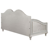 Evangeline Silver and Ivory Upholstered Twin Daybed with Faux Diamond Trim from Coaster - Luna Furniture
