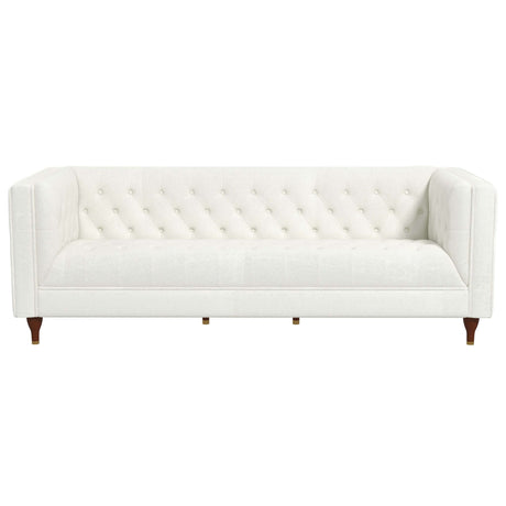 Evelyn Mid Century Modern Beige Boucle Luxury Chesterfield Sofa - AFC00193 - Luna Furniture