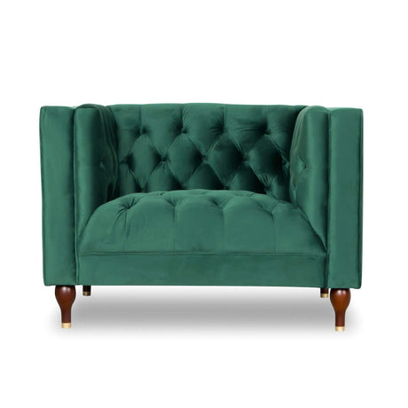 Houston Dark Green Velvet Tufted Back Lounge Chair from Midinmod - Luna Furniture
