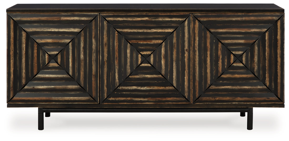 Fair Ridge Distressed Black Accent Cabinet - A4000573 - Luna Furniture