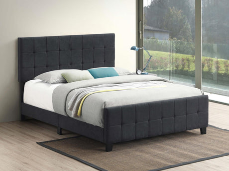 Fairfield Eastern King Upholstered Panel Bed Dark Grey - 305953KE - Luna Furniture