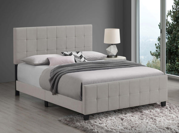 Fairfield Queen Upholstered Panel Bed Beige - 305952Q - Luna Furniture