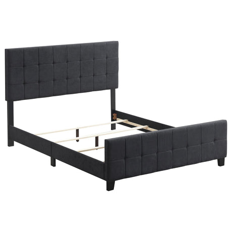 Fairfield Queen Upholstered Panel Bed Dark Grey - 305953Q - Luna Furniture