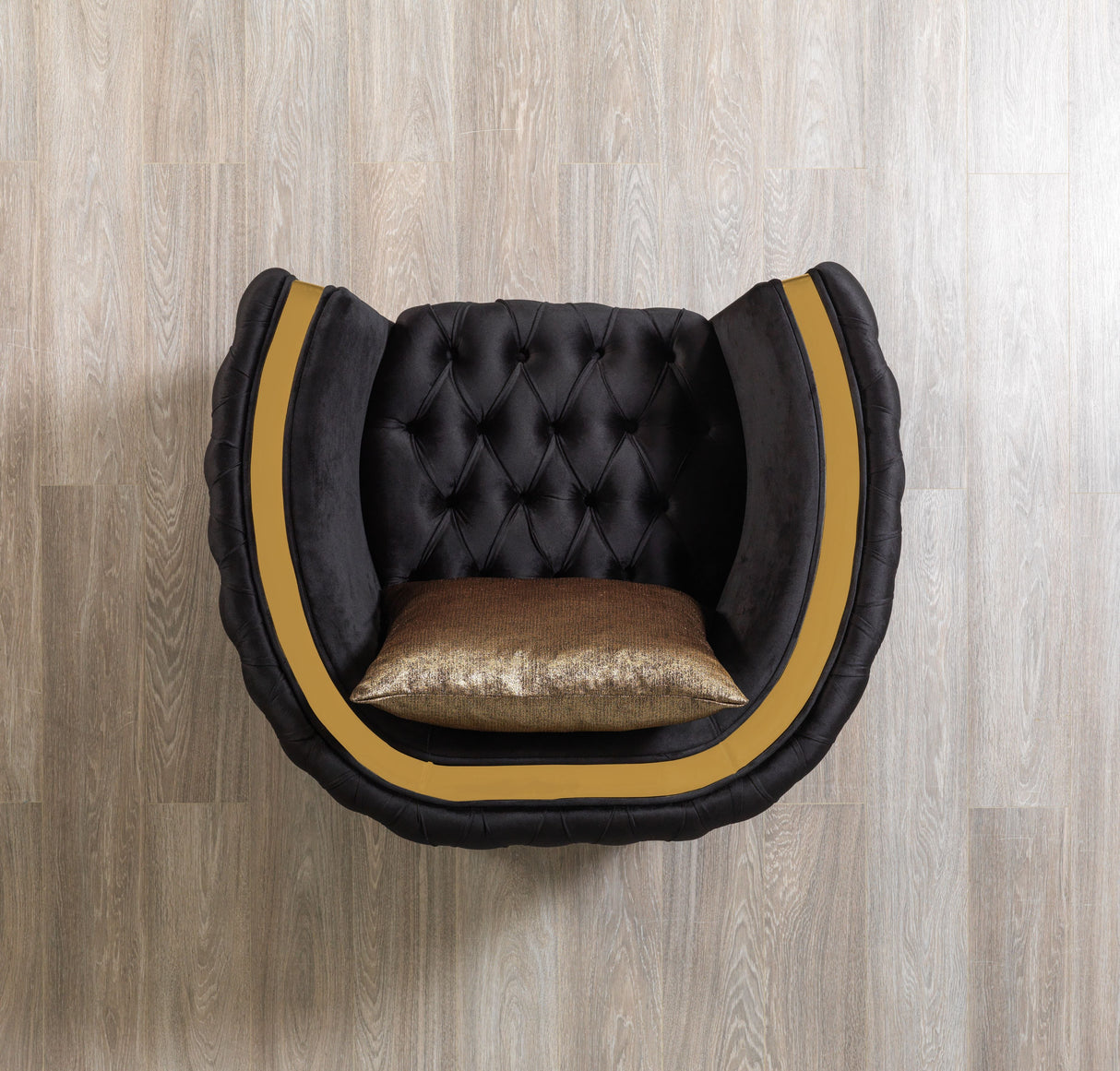 Fanci Black Velvet Chair - FANCIBLACK-CH - Luna Furniture