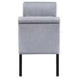 Farrah Silver and Black Upholstered Rolled Arms Storage Bench from Coaster - Luna Furniture