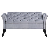 Farrah Silver and Black Upholstered Rolled Arms Storage Bench from Coaster - Luna Furniture