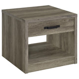 Felix Gray Driftwood 1-Drawer Square Engineered Wood End Table from Coaster - Luna Furniture