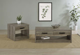 Felix Gray Driftwood 1-Drawer Square Engineered Wood End Table from Coaster - Luna Furniture