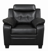 Finley Black Pillow Top Arm Living Room Set from Coaster - Luna Furniture