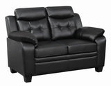 Finley Black Tufted Upholstered Loveseat from Coaster - Luna Furniture