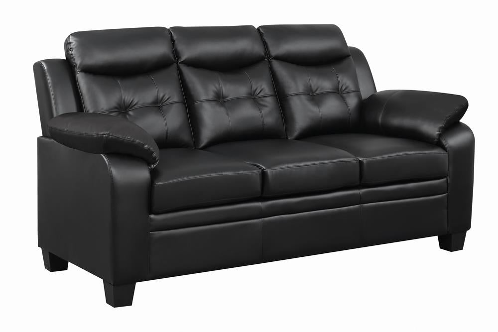 Finley Black Tufted Upholstered Sofa from Coaster - Luna Furniture