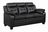 Finley Black Tufted Upholstered Sofa from Coaster - Luna Furniture