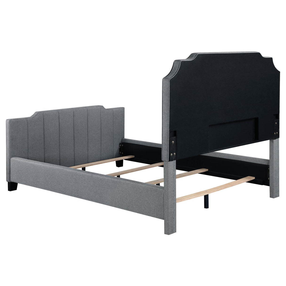 Fiona Upholstered Panel Bed Light Grey - 306029KE - Luna Furniture