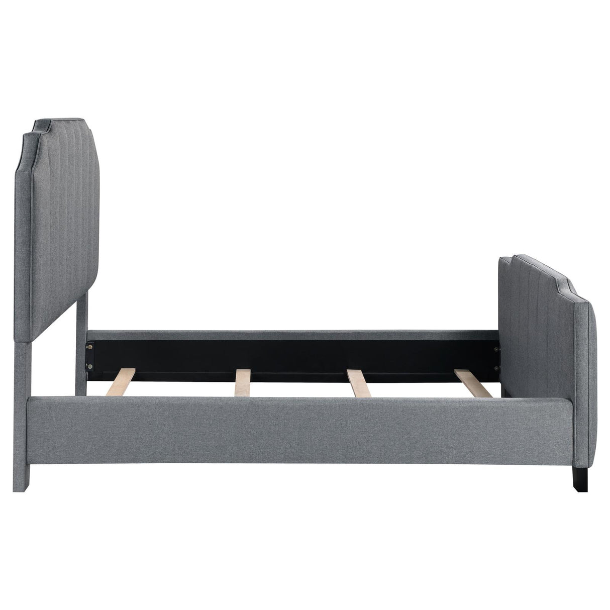 Fiona Upholstered Panel Bed Light Grey - 306029KE - Luna Furniture