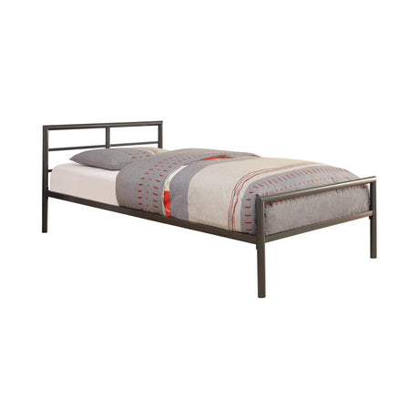 Fisher Twin Metal Bed Gunmetal - 300279T - Luna Furniture
