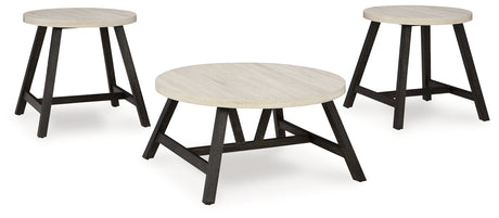 Fladona Black/White Table (Set of 3) - T243-13 - Luna Furniture