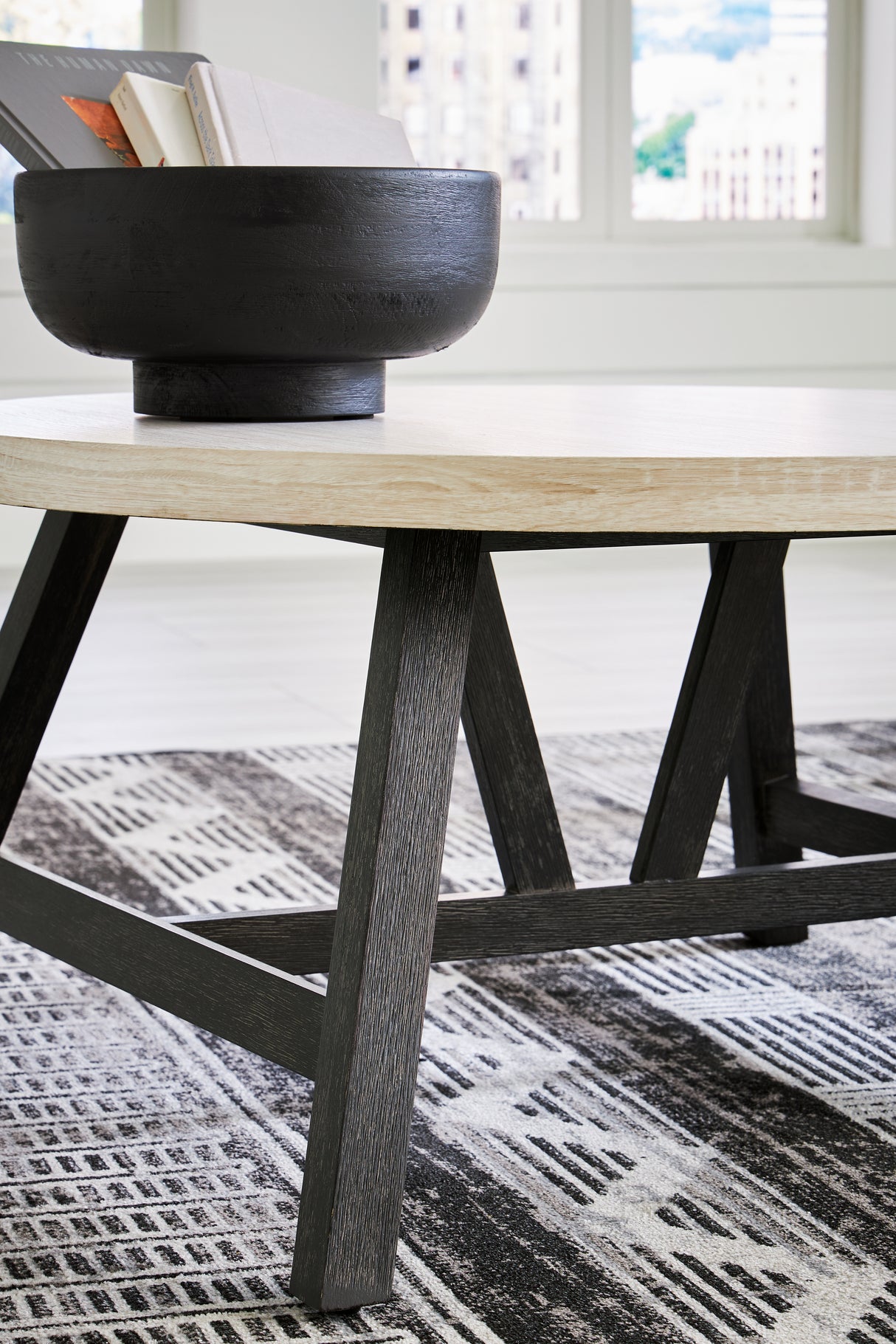 Fladona Black/White Table (Set of 3) - T243-13 - Luna Furniture
