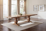 Florence Rustic Smoke Double Pedestal Dining Table from Coaster - Luna Furniture