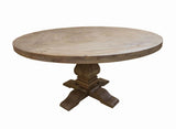Florence Rustic Smoke Round Pedestal Dining Table from Coaster - Luna Furniture