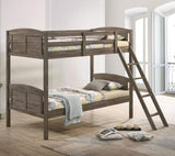 Flynn Weathered Brown Twin over Twin Bunk Bed from Coaster - Luna Furniture