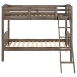 Flynn Weathered Brown Twin over Twin Bunk Bed from Coaster - Luna Furniture