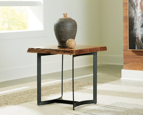 Fortmaine Brown/Black End Table - T872-3 - Luna Furniture